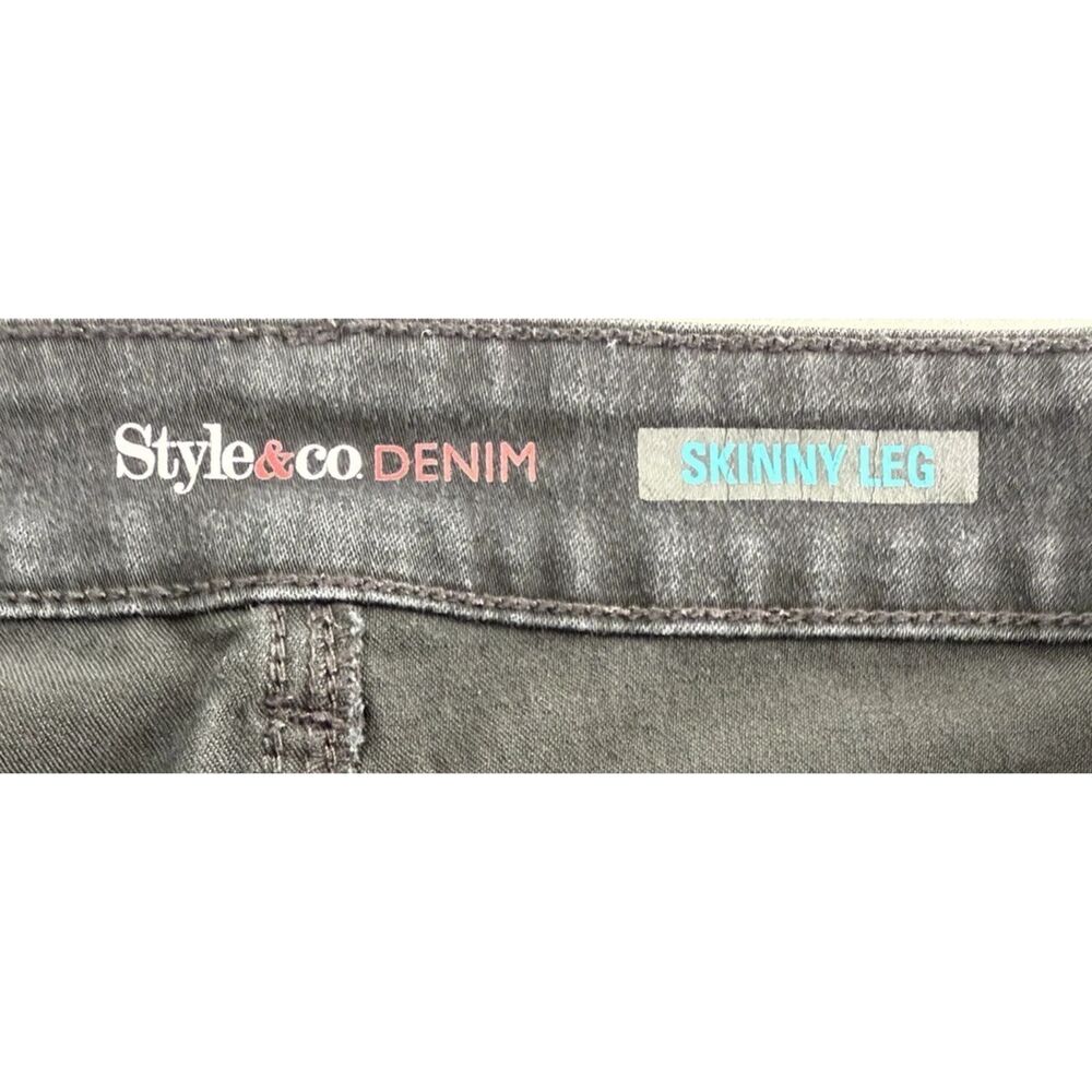 Style & Co Denim Skinny Jeans High Rise Black Women's Size 12 (Fit 32x29) - Picture 9 of 11